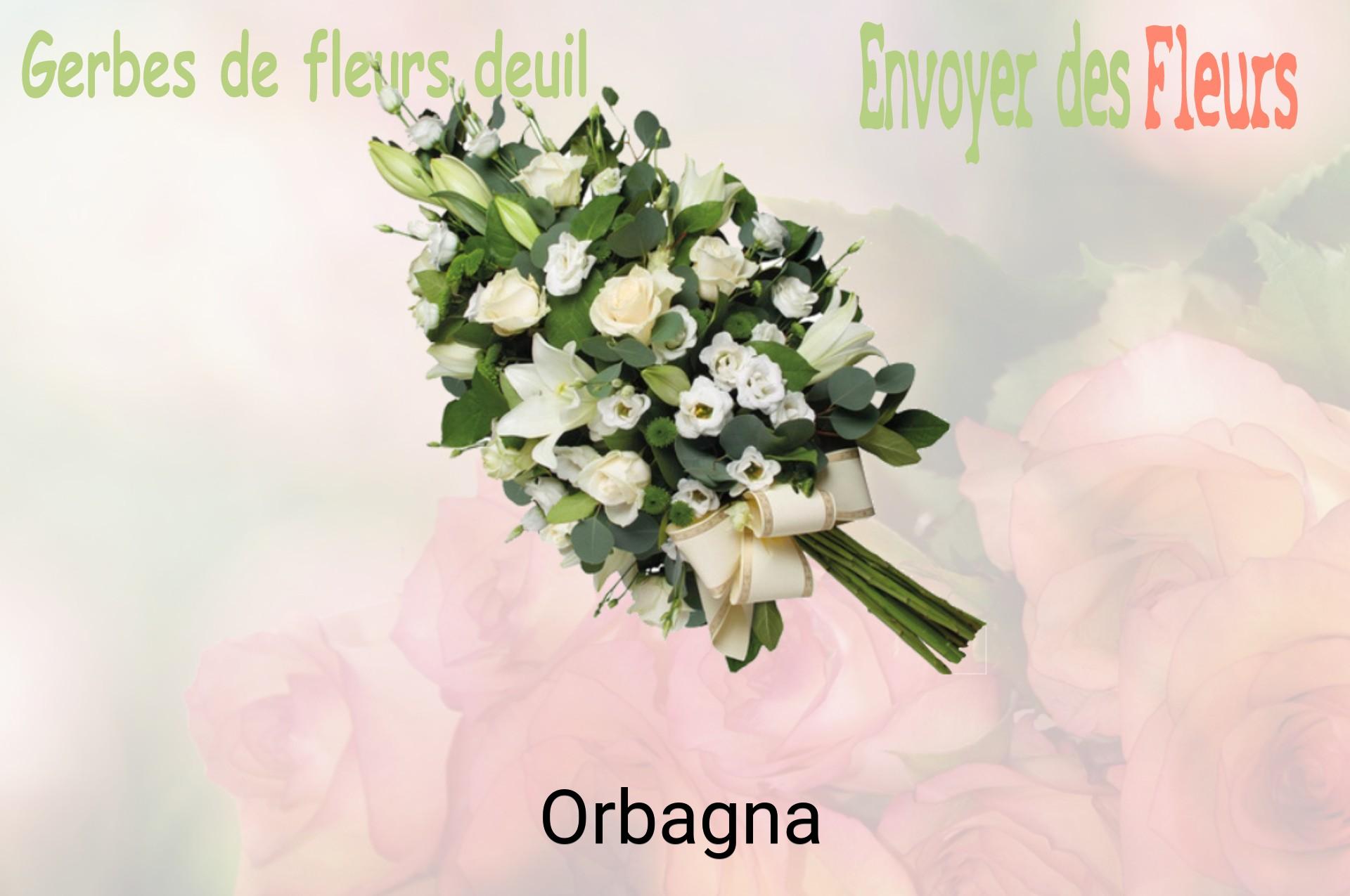 Gerbe de fleurs de deuil livrée à Orbagna